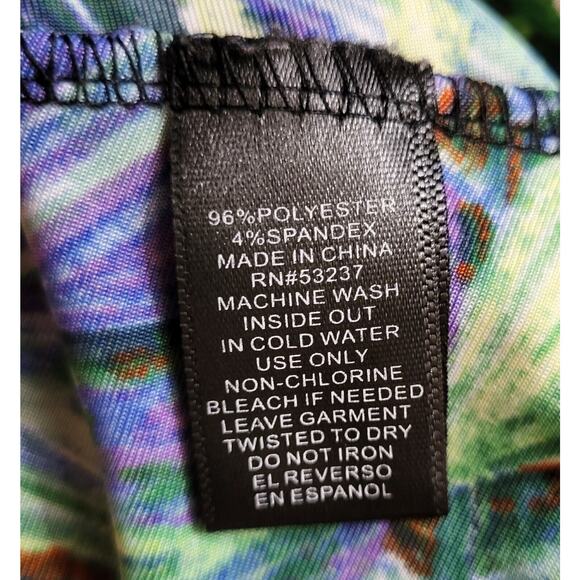 Mlle Gabrielle Floral Faux Wrap Surplice Maxi Dress Women Size L Blue Tropical - Picture 7 of 10